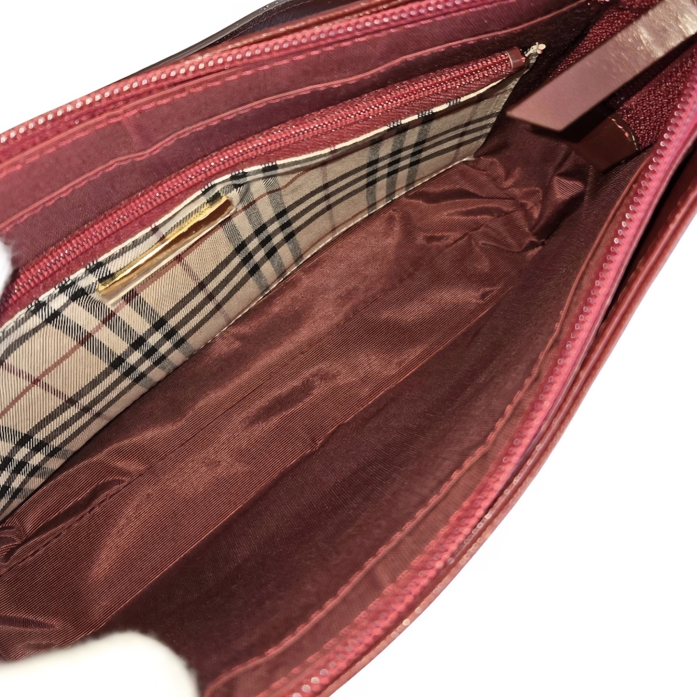 Burberry Leather Baguette Bag In Burgandy-COA Included-EUC - Picture 10 of 16